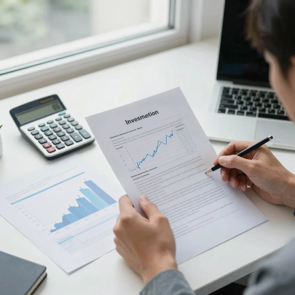 Contribuyente revisa documentos para compensar pérdidas en tu renta con calculadora y portátil