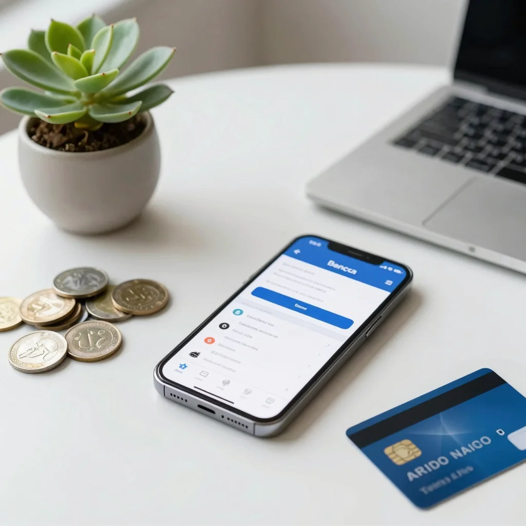 Móvil con ahorro digital y monedas para ilustrar una cuenta remunerada MyInvestor